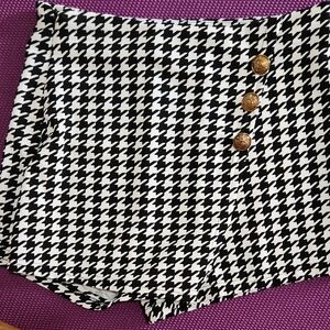 Elegant Houndstooth High Waist Women's Shorts